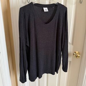 CAbi #4370 Serenity Tee Small Brown Coffee V-Neck EUC